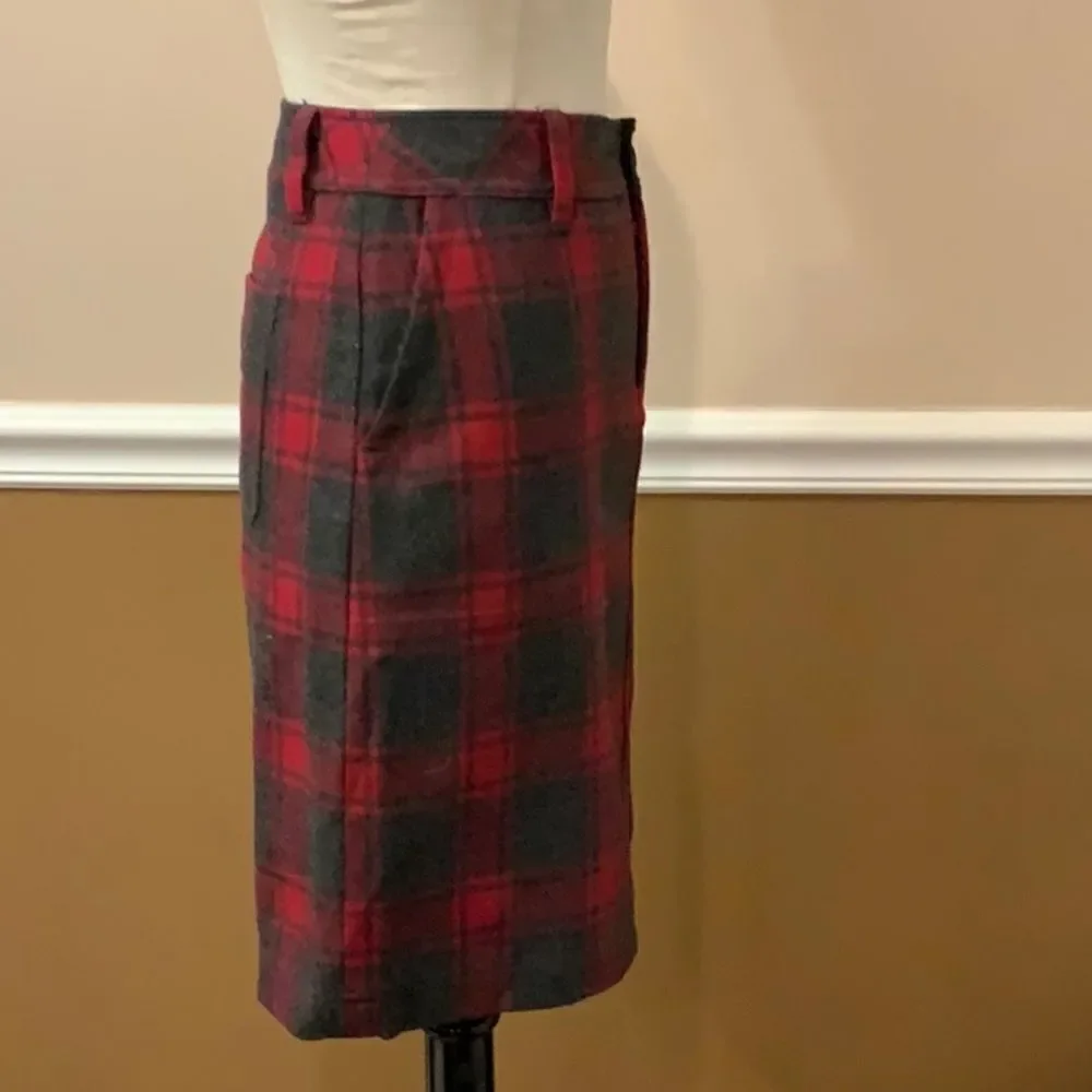 NWOT Eddie Bauer Wool Blend plaid Skirt 2P